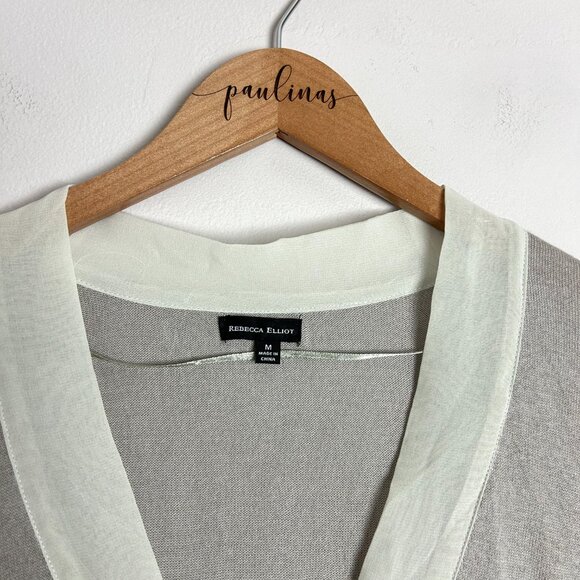 NWT Rebecca Elliot Taupe Gray Long Sleeve Cardigan Sweater Medium M - Picture 5 of 5